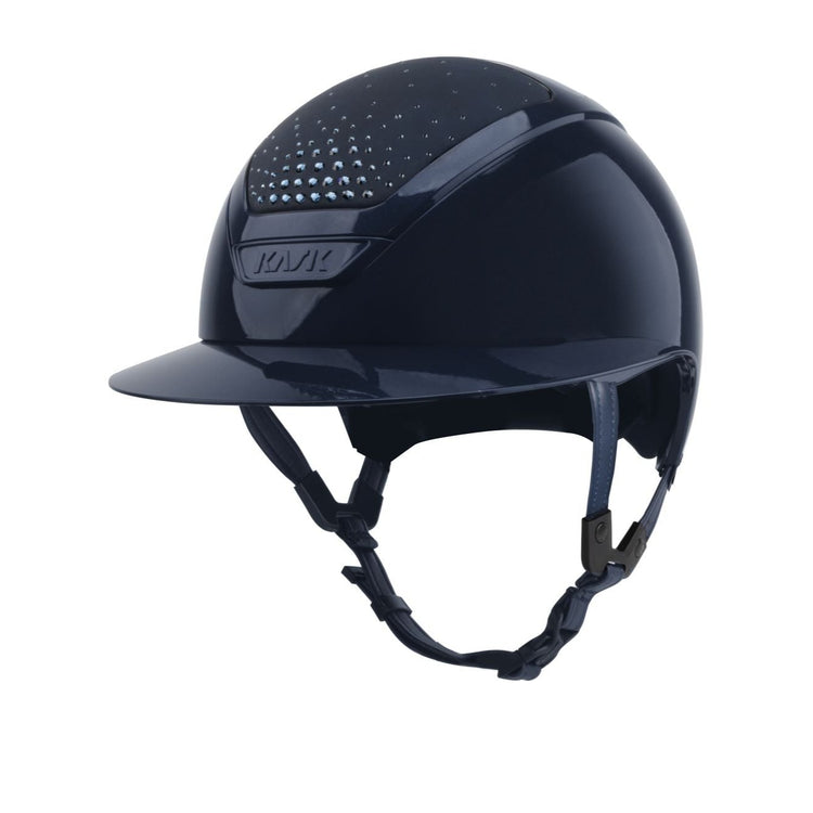 Kask navy shine helmet with Swarovski stones