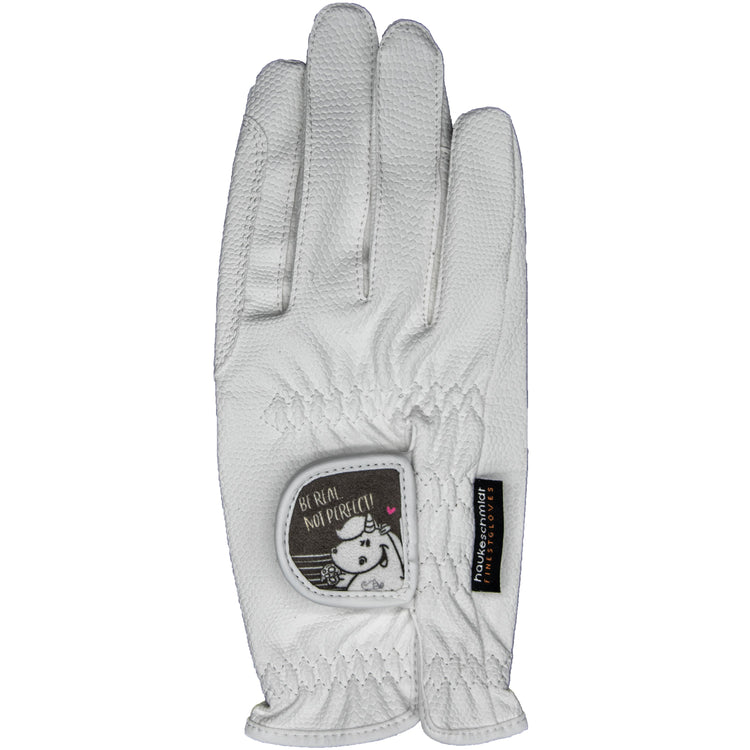 Haukeschmidt White Riding gloves for kids and adults cute patches