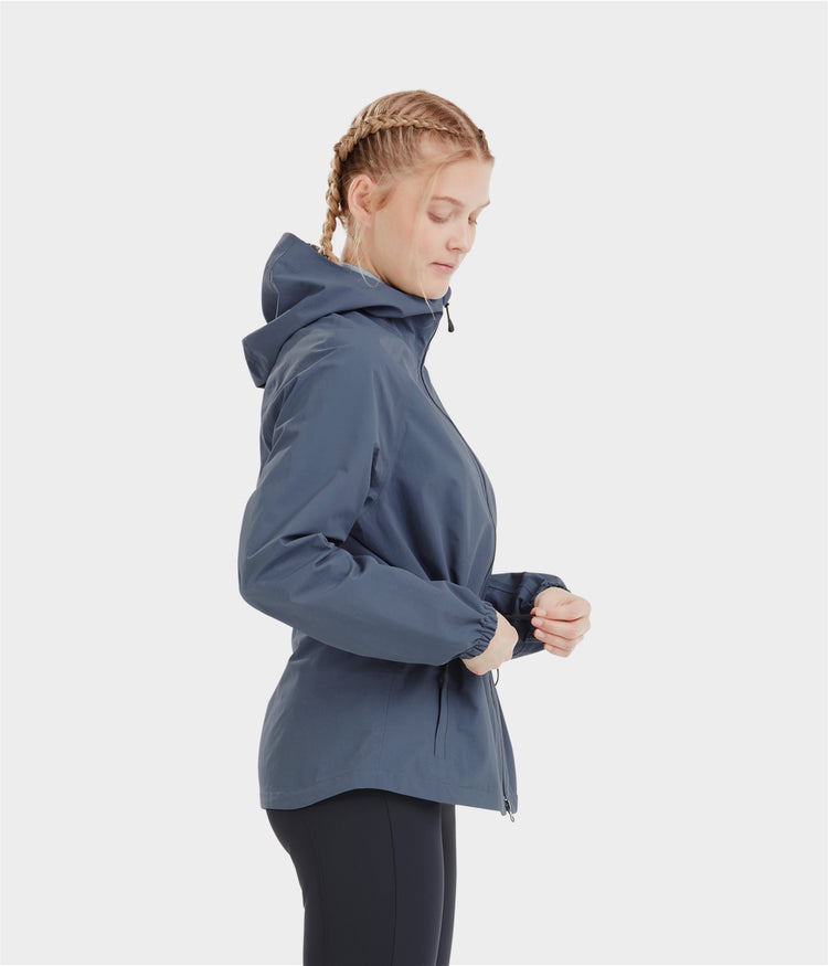 dark blue rain jacket