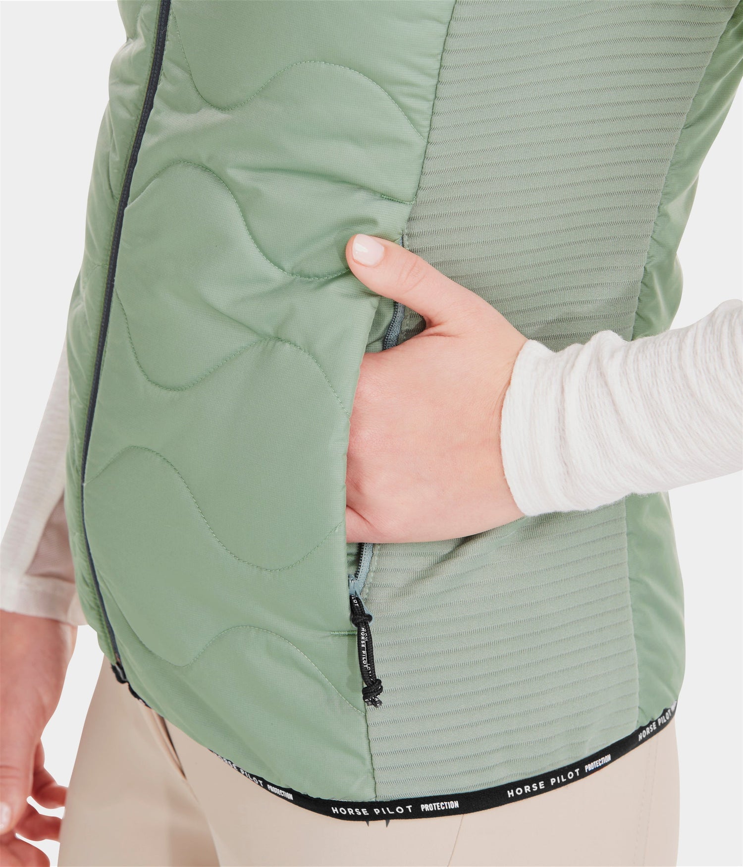 horse pilot rider vest green