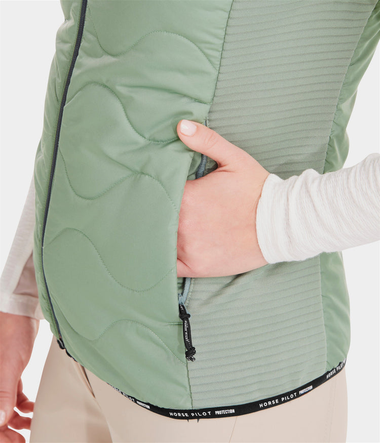 horse pilot rider vest green