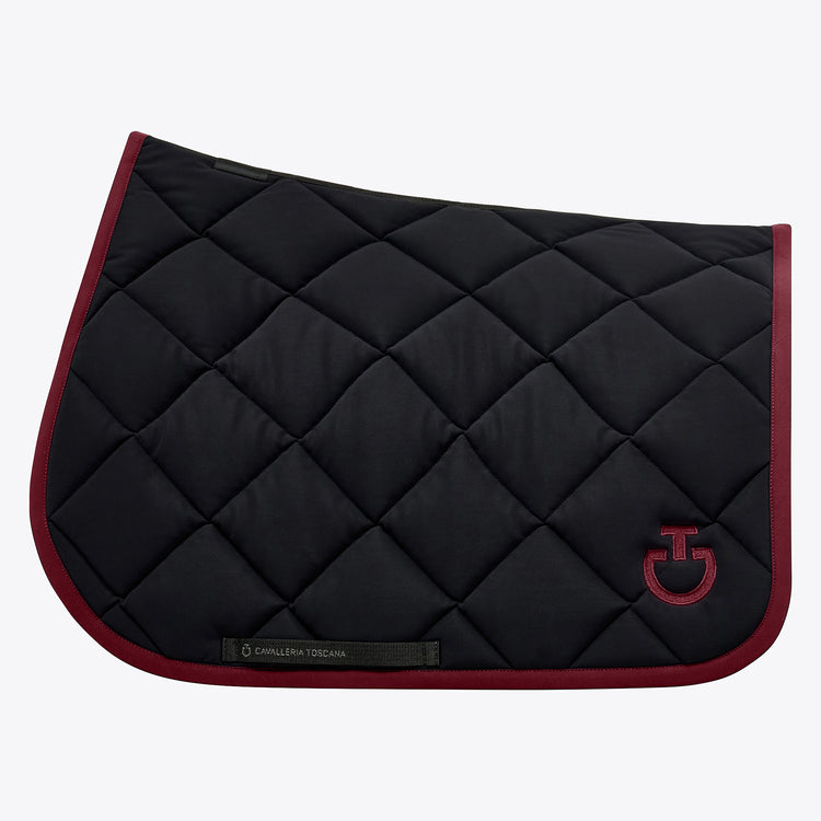 Black and bordeaux quilted saddle blanket from Cavalleria Toscana