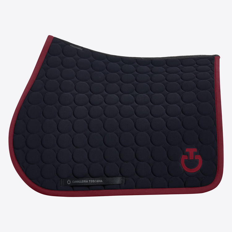 Cavalleria Toscana Saddle Pad in black with burgundy edge and logo