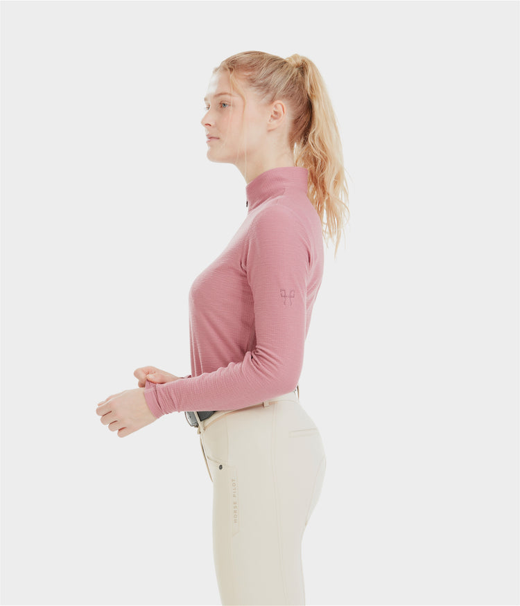 Pink horseback riding summer training shirt