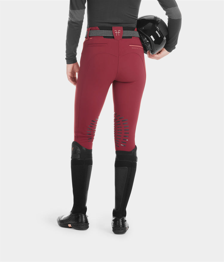 High waist ladies breeches with silicone knee patches