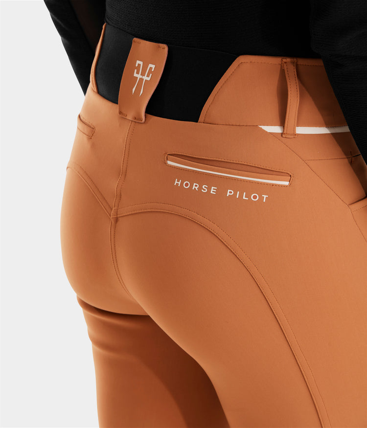 Orange horse riding breeches