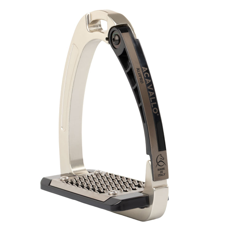 Acavallo Arena Alu-Pro Safety Stirrups in Solar Titanium.