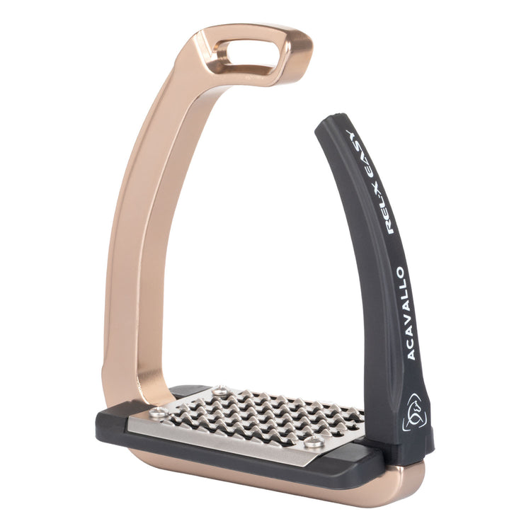 Acavallo REL-X Easy Safety Stirrups in Titanium Rose