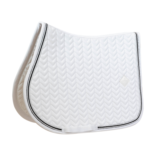 Fancy white jumping saddle pad
