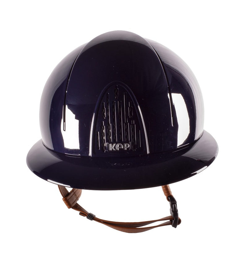 Shiny blue horse riding helmet