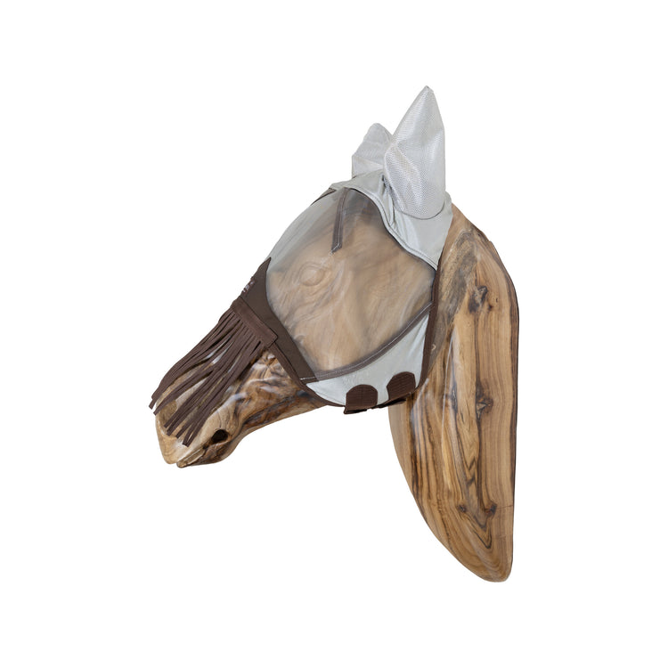 Fly mask with fringe nose