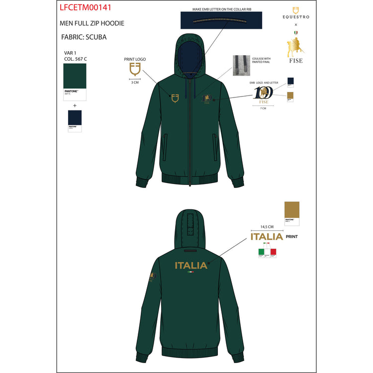 Equestrian sweatshirt with ribbed cuffs and waistband