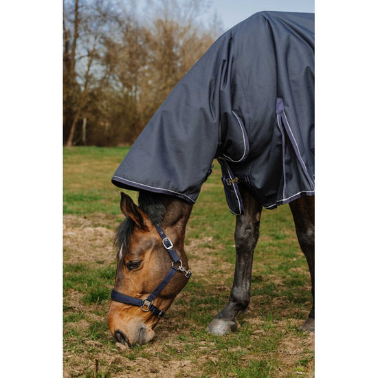 breathable 1200d horse blanket with elastic leg straps navy