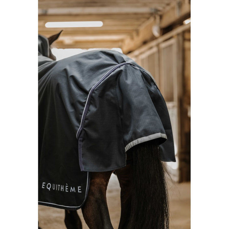 weatherproof combo turnout rug with shoulder gussets blue