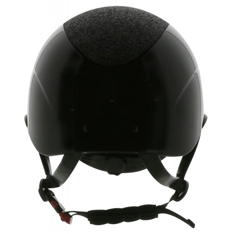 Glossy black horse riding helmet
