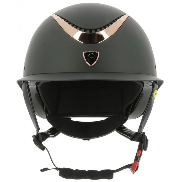 Rose gold equestrian helmet