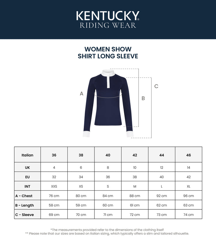 Kentucky Show Shirt Size Chart