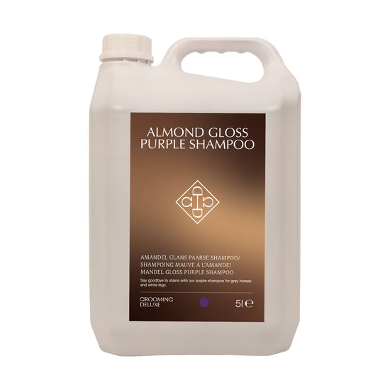 Grooming Deluxe Almond Gloss Purple Shampoo for whitening horse coats