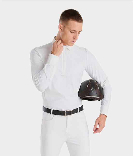 Horse Pilot long sleeve riding competition top white