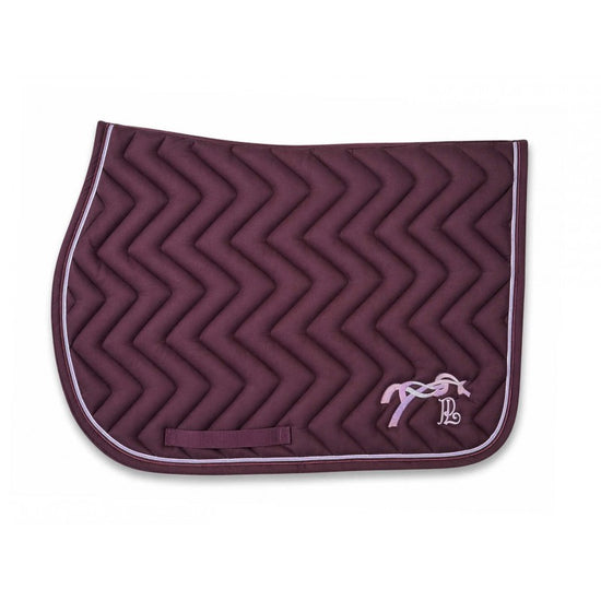 Equestrian jumping saddle pad with statement logo design