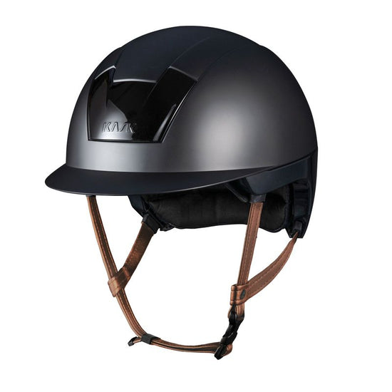 Kask helmet with brown chin strap