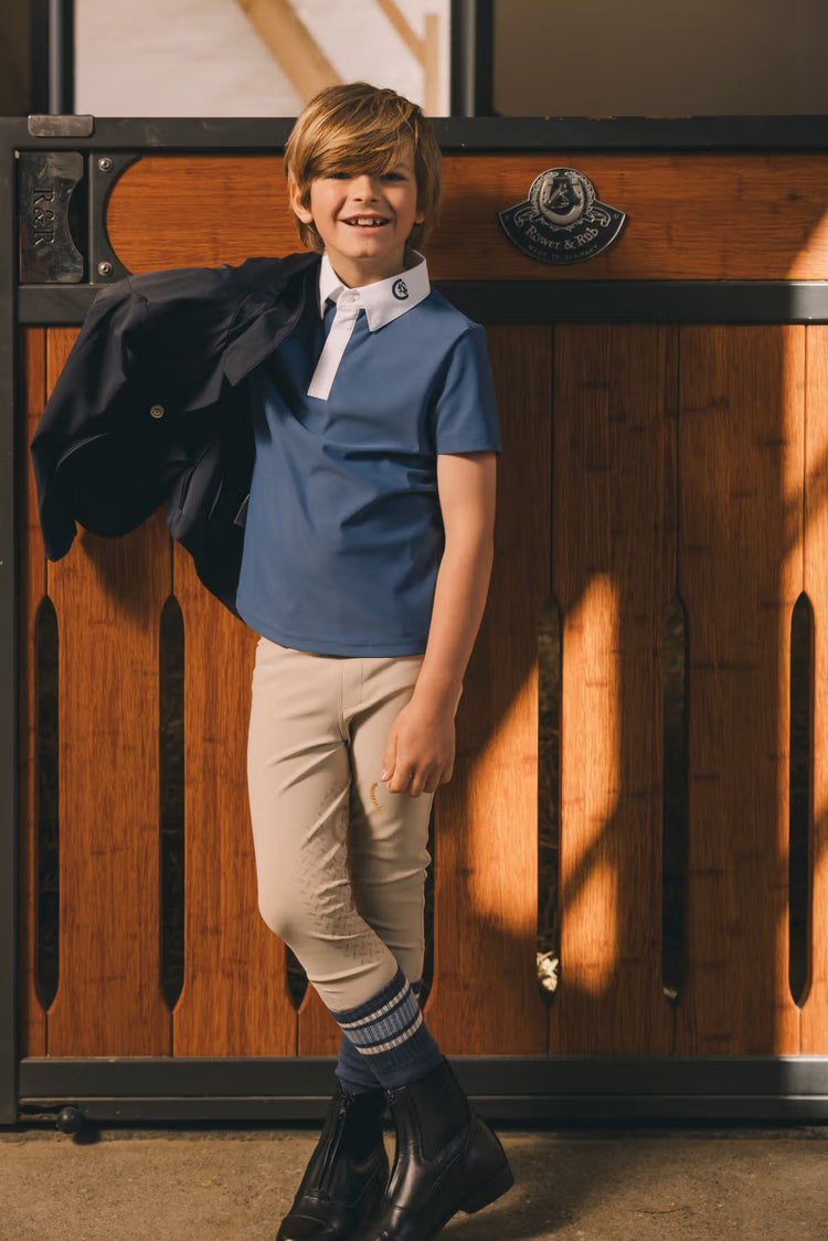 Kentucky boys equestrian competition top with a comfortable flexible fit.