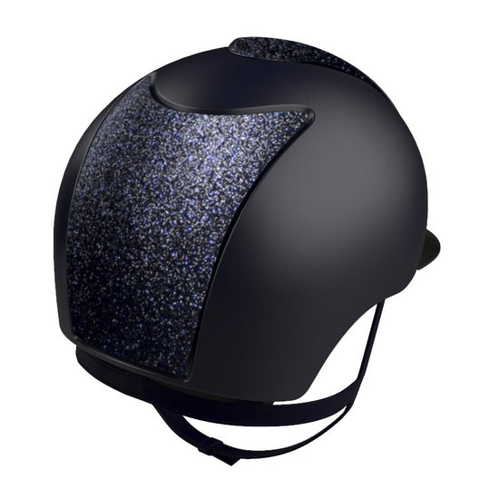 Equestrian helmet with lots of glitter in blue