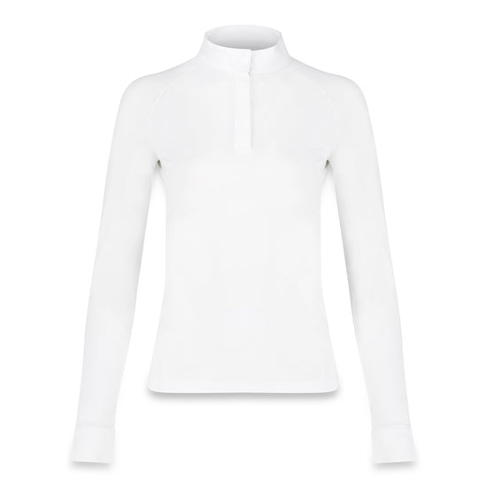 Ladies long-sleeve competition riding shirt with refined collar design