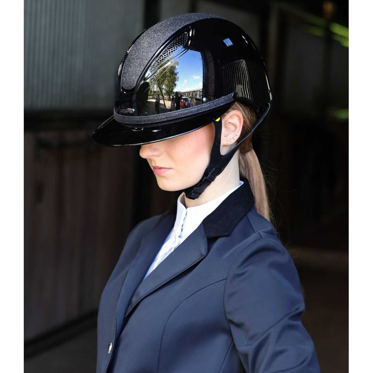 glossy riding helmet