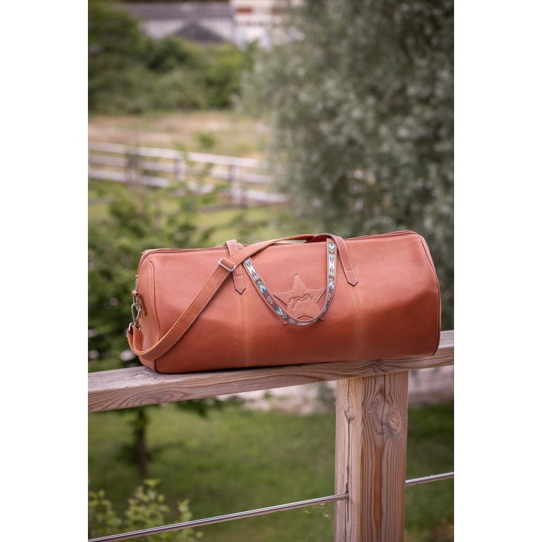 Large leather travel bag