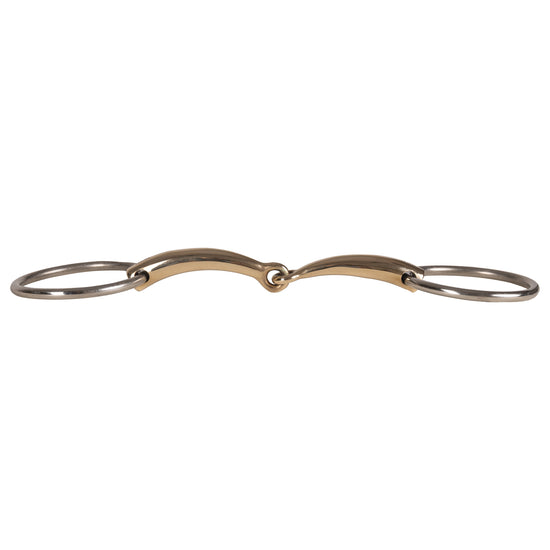Loose ring horse bit with stainless steel mouthpiece for steady contact