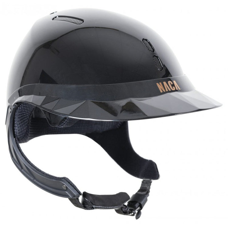 Horse riding helmet with motorbike chin strap