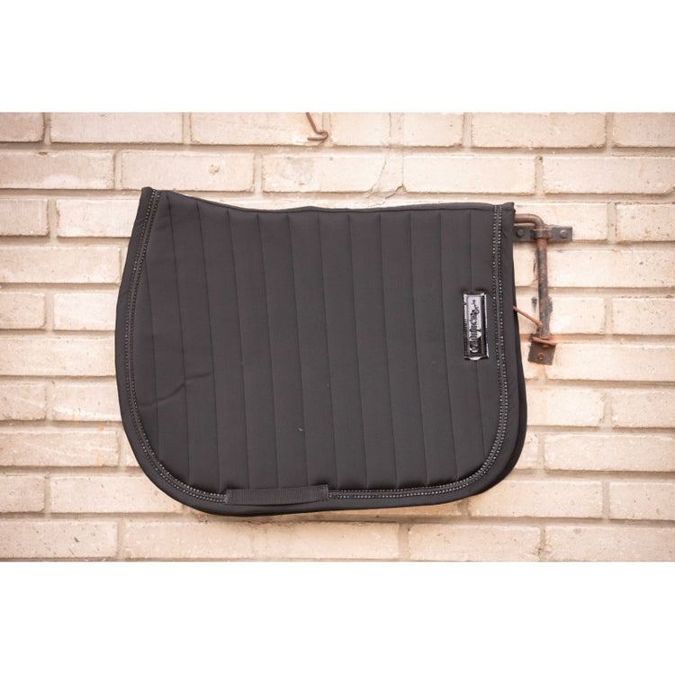 Black jumping saddle cloth with crystal edging