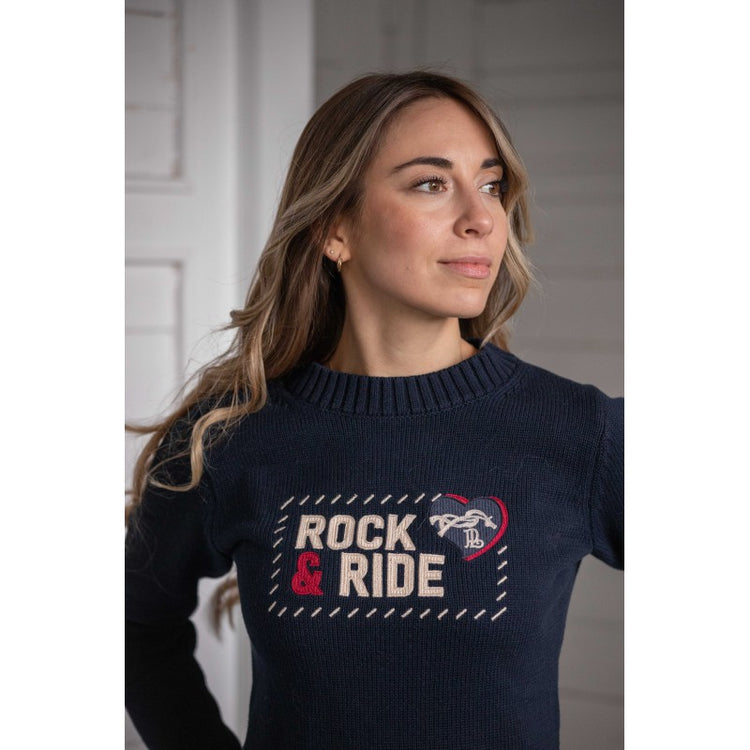 Urban riding sweater with embroidered detail