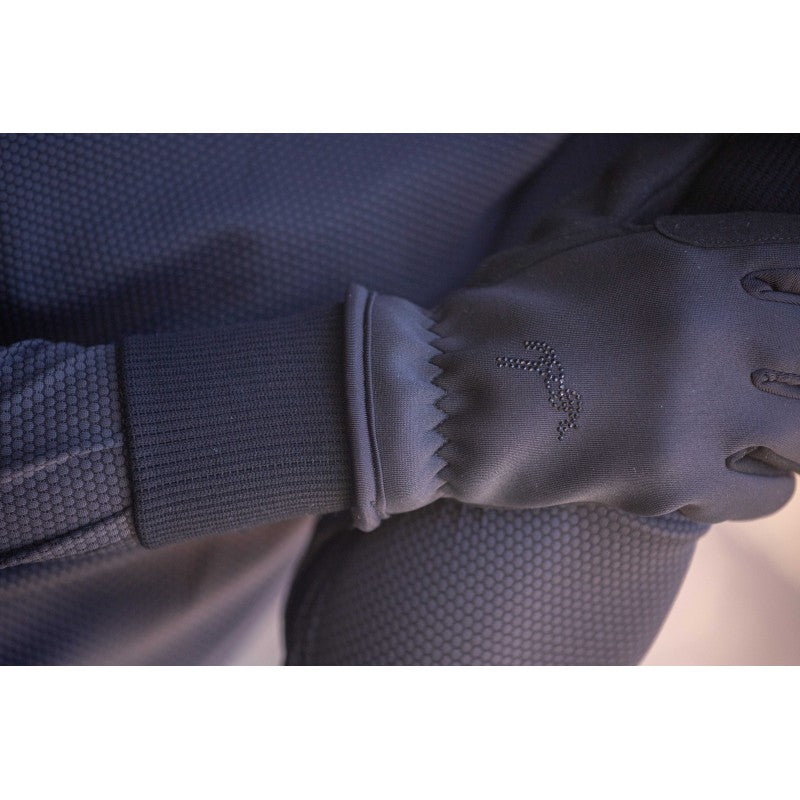 Winter riding gloves with rhinestone Penelope logo black