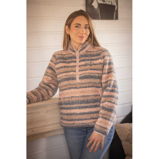 Penelope Jacket Opaline in ultra-soft striped fleece