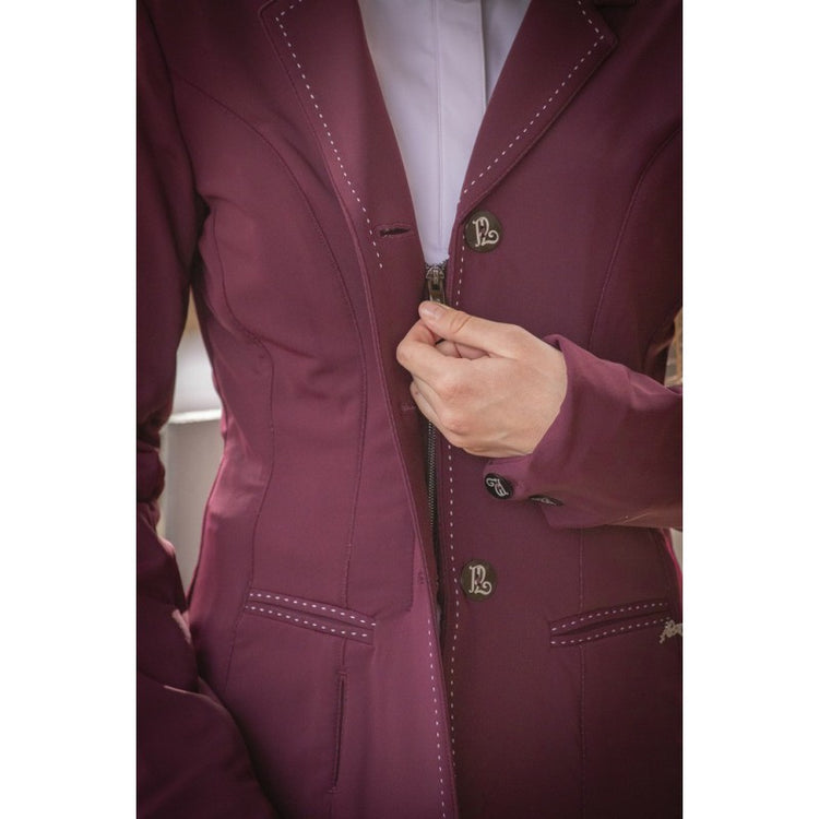 girls dark red equestrian show jacket