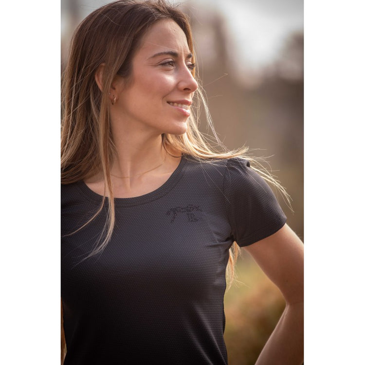 Casual riding t shirt for stable and leisure black