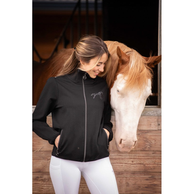 gathered shoulder jacket dark