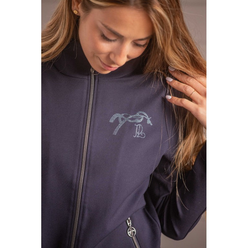 zip-up riding jacket glitter