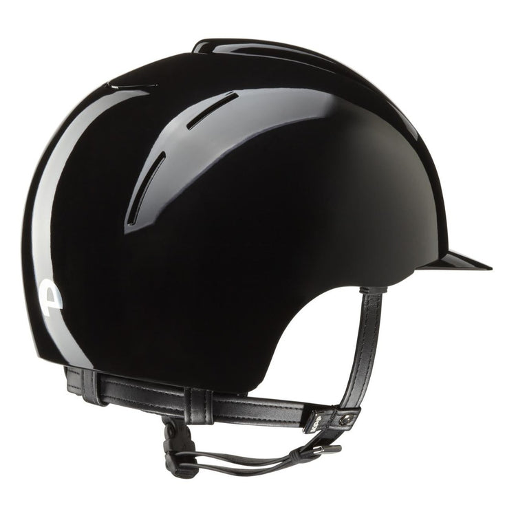 Affordable black shiny horse riding helmet