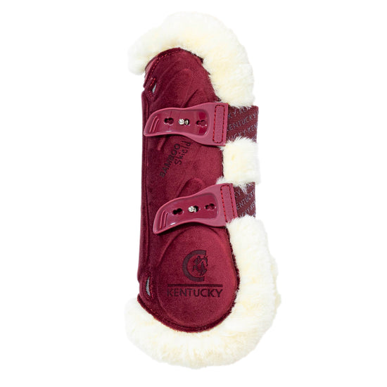 Bordeaux sheepskin tendon boots for horses