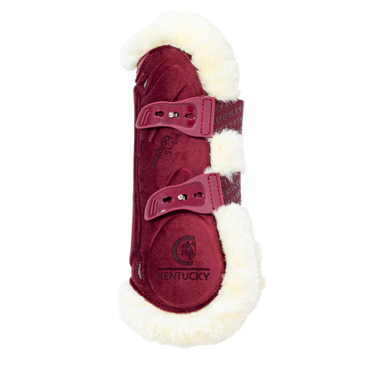 Bordeaux sheepskin tendon boots for horses