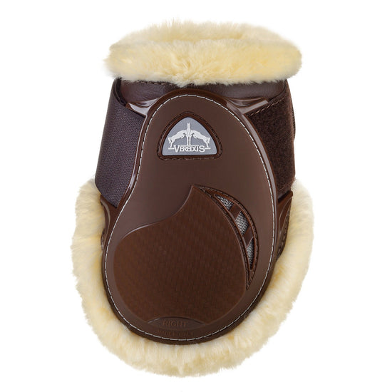 Young horse fetlock boots with synthetic sheepskin