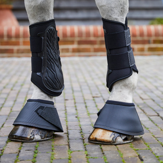 Stübben horse overreach boots designed for training, jumping and everyday use.