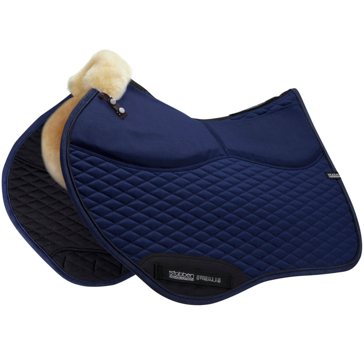 Stübben sheepskin correction saddle pad for jumping horses.