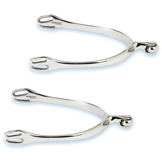 Stübben Dynamic equestrian spurs showcasing their smooth Soft Touch end and refined profile.
