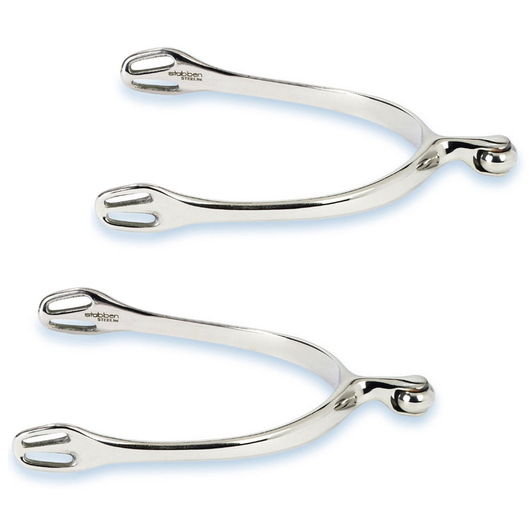 Stübben Dynamic equestrian spurs showcasing their smooth Soft Touch end and refined profile.