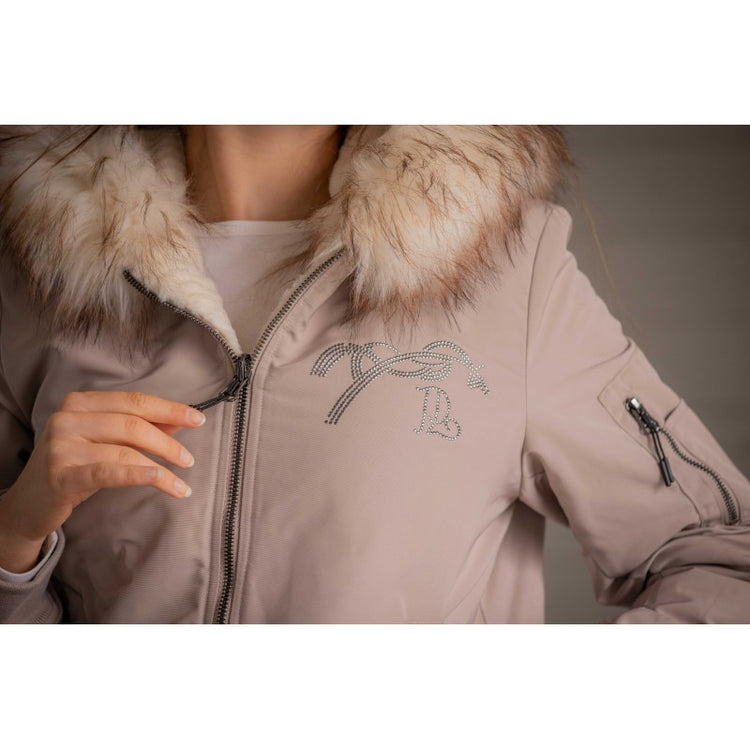 Teddy fleece bomber jacket with hood and practical front pockets