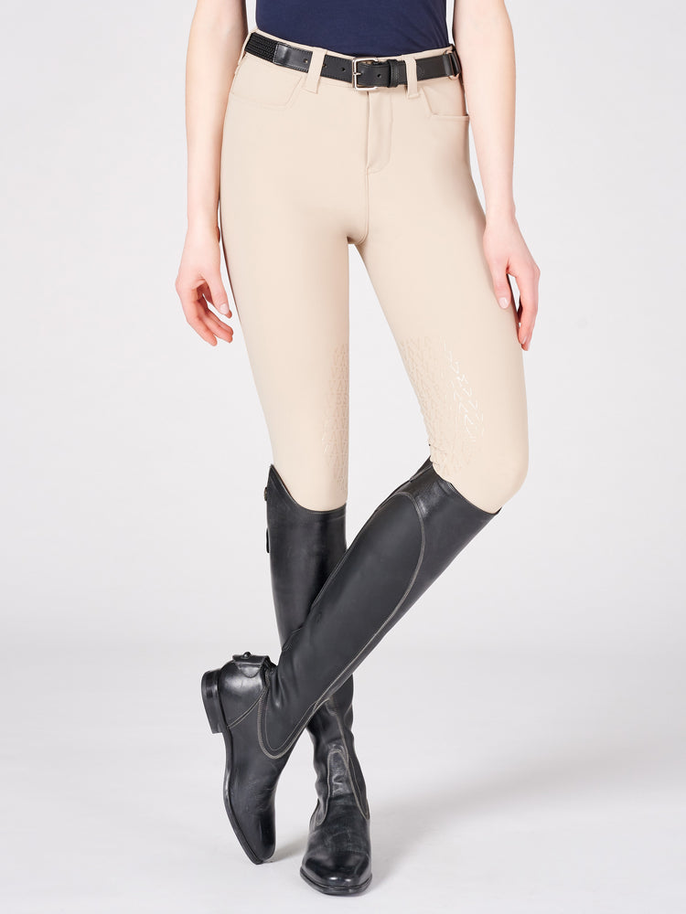 Vestrum beige competition breeches knee grip